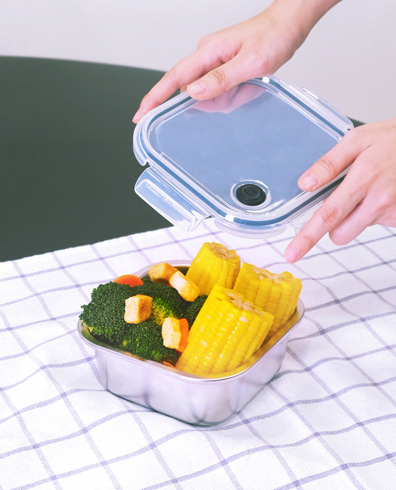 CONTAINER SUS304 CLICK-IN-3 SQUARE 900ML