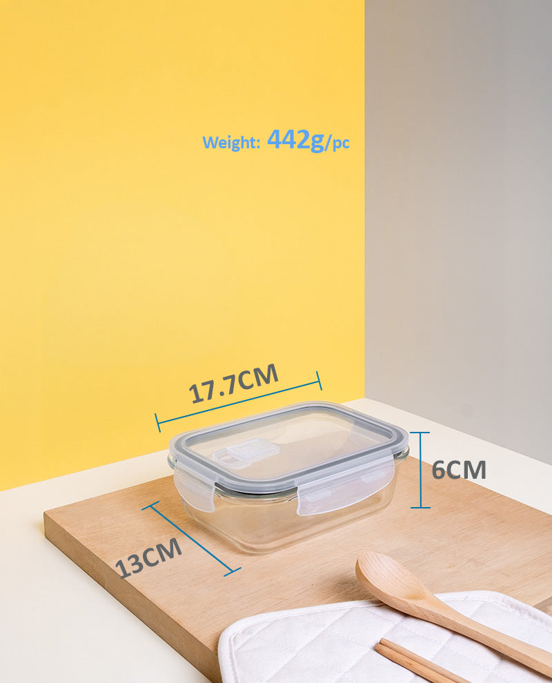 CONTAINER GLASS CLICK-IN-5 RECTANGULAR BUY 1500ML FREE 650ML