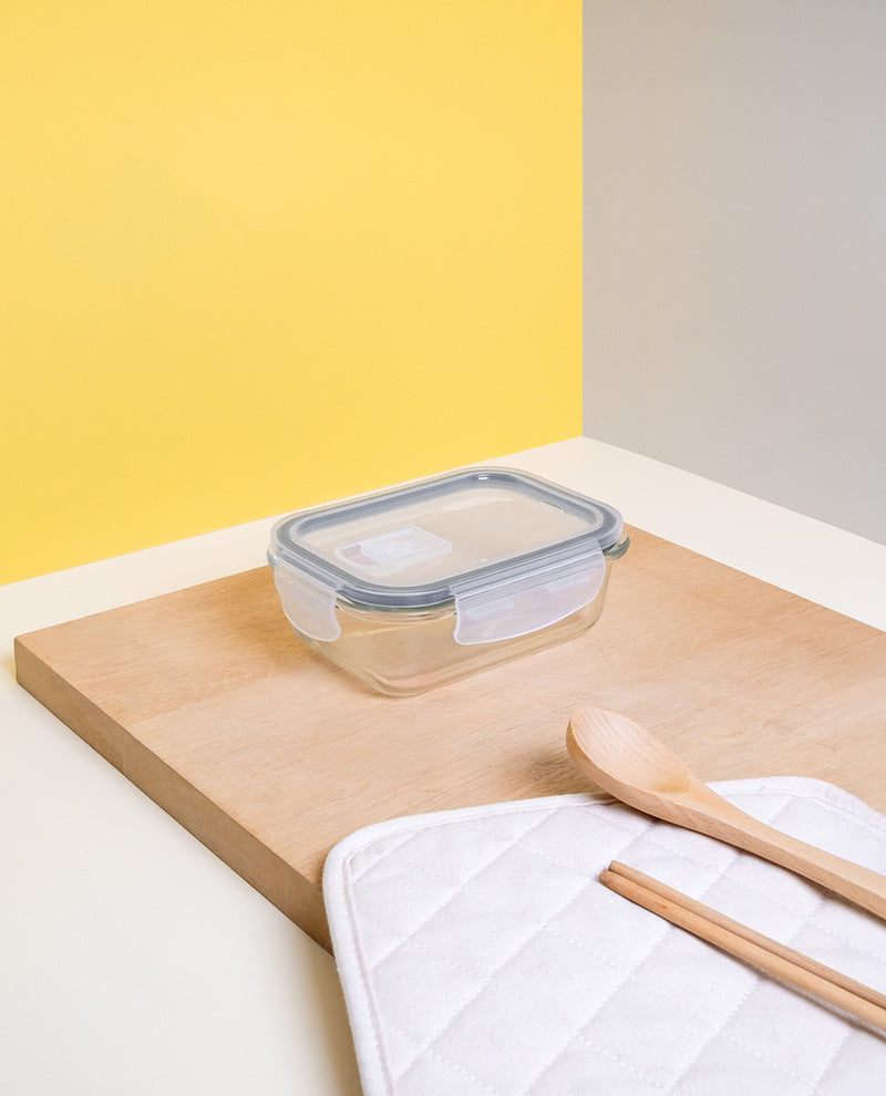 CONTAINER GLASS CLICK-IN-5 RECTANGULAR 370ML
