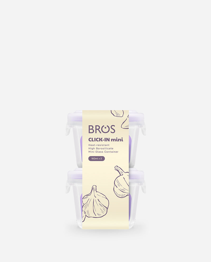 CONTAINER GLASS BABY SQUARE 160ML MINI 2 PCS SET