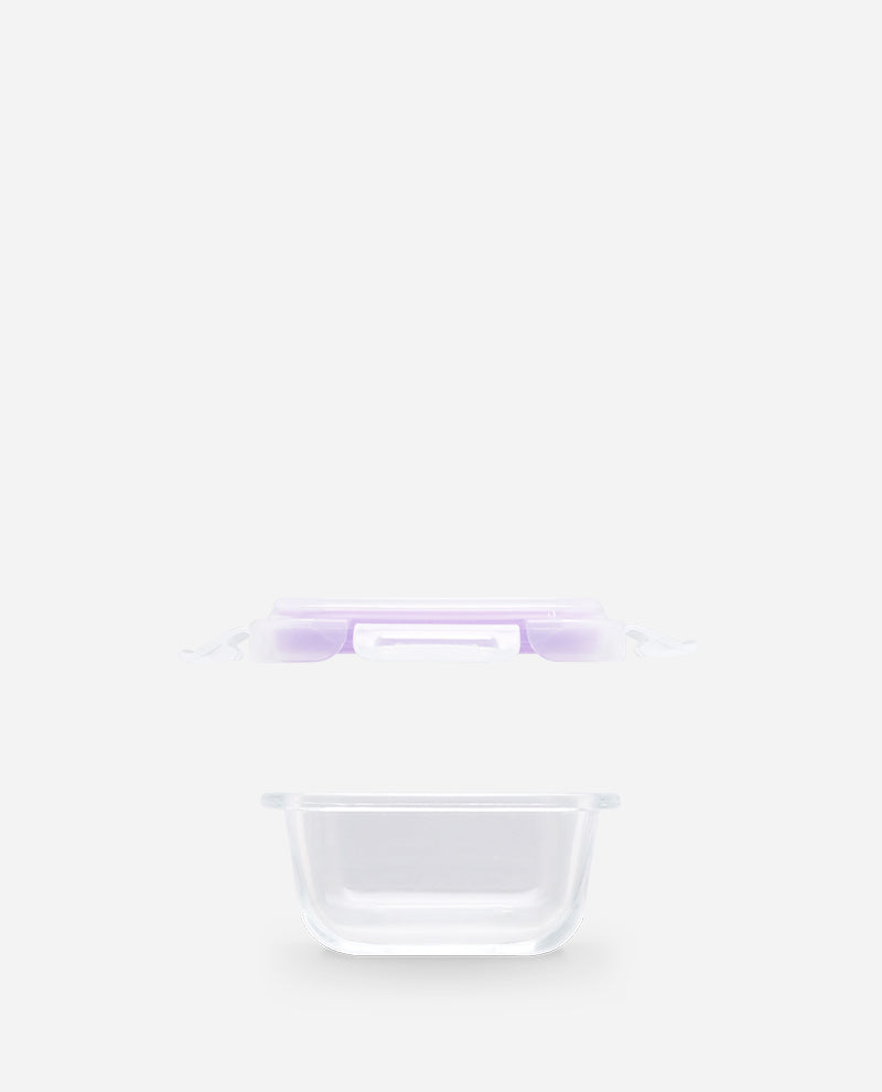 CONTAINER GLASS CLICK-IN-4 SQUARE 160ML MINI 2 PCS SET