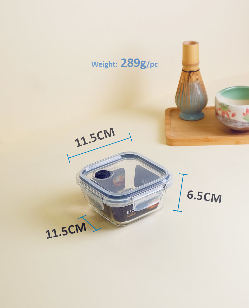 CONTAINER GLASS CLICK-IN-4 SQUARE 300ML