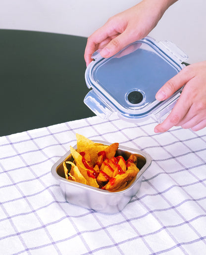 CONTAINER SUS304 CLICK-IN-3 SQUARE 580ML