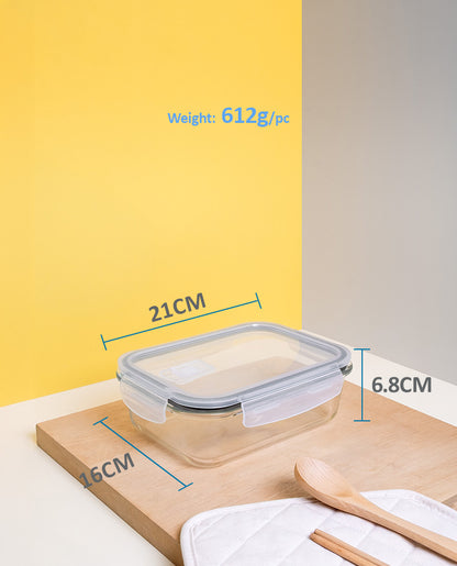 CONTAINER GLASS CLICK-IN-5 RECTANGULAR BUY 1000ML FREE 370ML