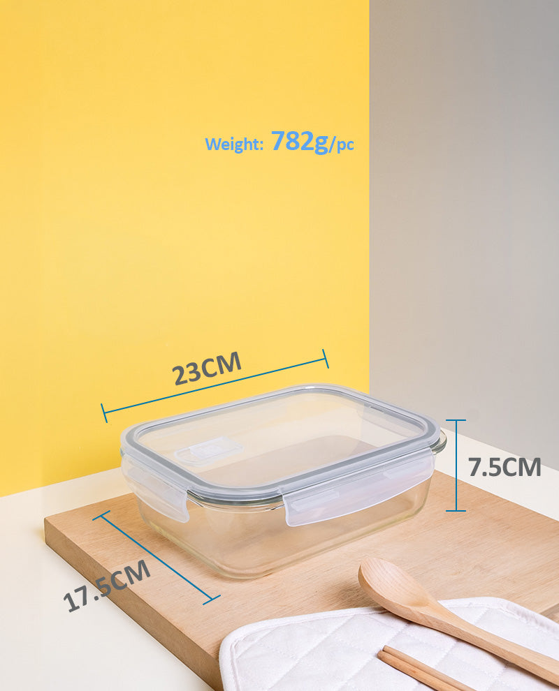 CONTAINER GLASS CLICK-IN-5 RECTANGULAR BUY 1500ML FREE 650ML