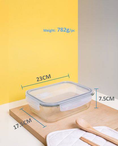 CONTAINER GLASS CLICK-IN-5 RECTANGULAR BUY 1500ML FREE 650ML