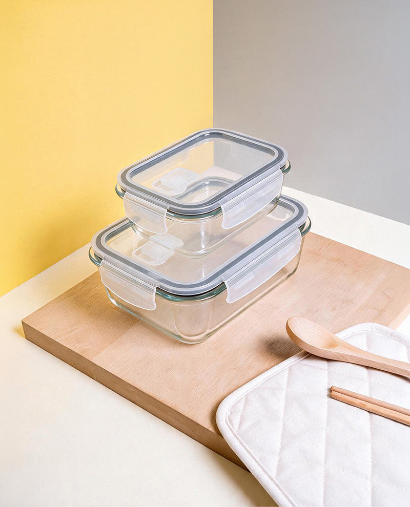 CONTAINER GLASS CLICK-IN-5 RECTANGULAR BUY 1000ML FREE 370ML