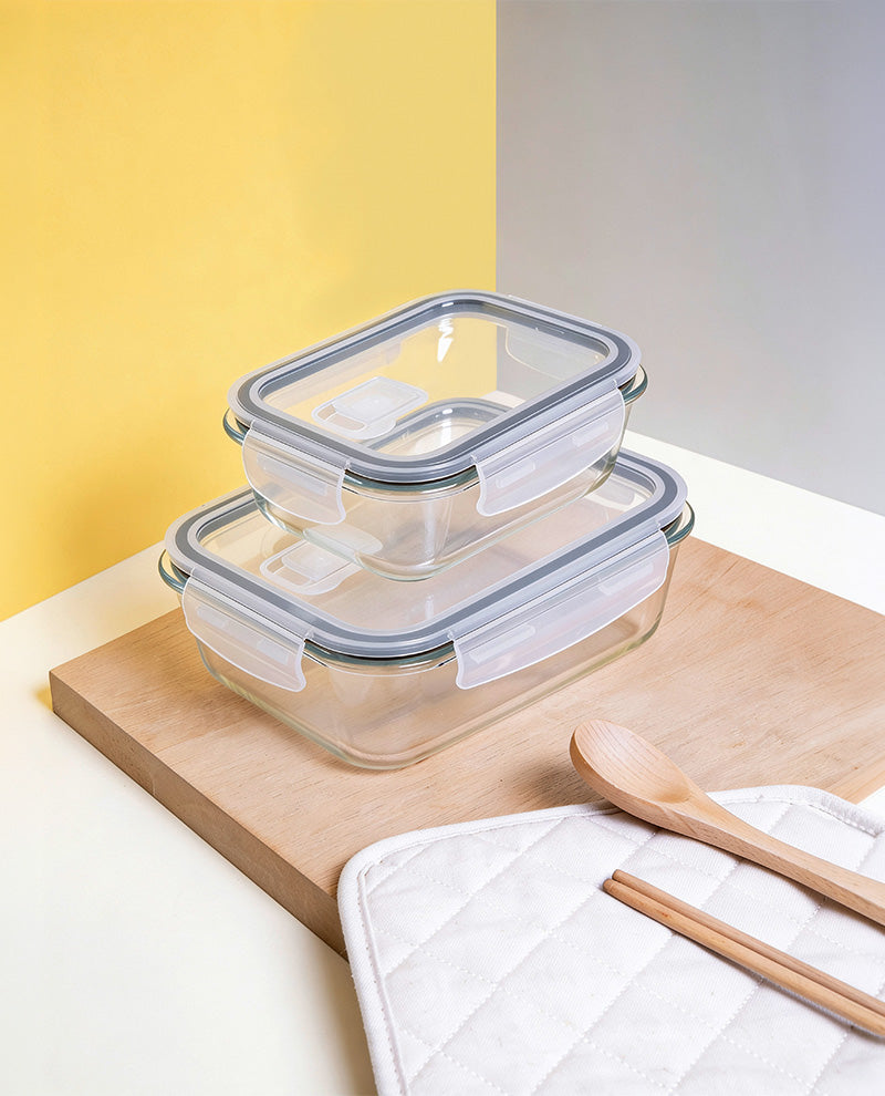 CONTAINER GLASS CLICK-IN-5 RECTANGULAR BUY 1500ML FREE 650ML
