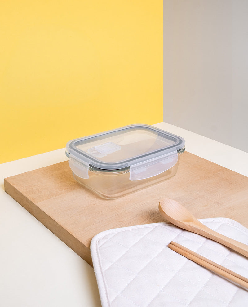 CONTAINER GLASS CLICK-IN-5 RECTANGULAR 650ML