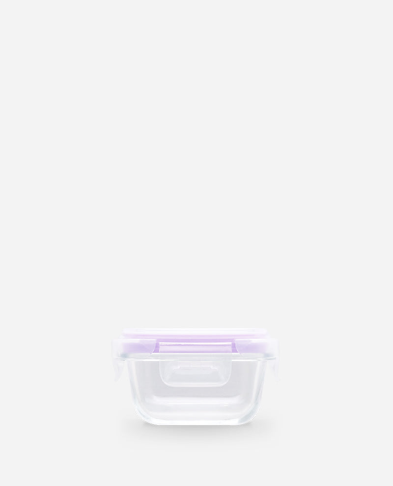 CONTAINER GLASS CLICK-IN-4 SQUARE 160ML MINI 2 PCS SET