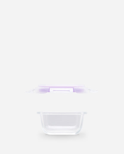 CONTAINER GLASS CLICK-IN-4 SQUARE 160ML MINI 2 PCS SET