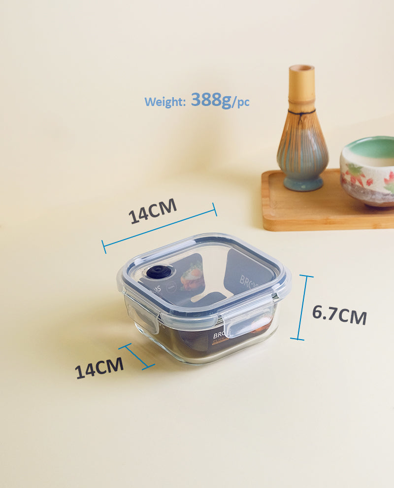 CONTAINER GLASS CLICK-IN-4 SQUARE 500ML