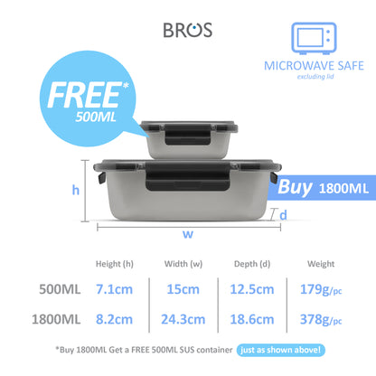 [VALUE PACK] CONTAINER SUS304 TIGHT-IN RECTANGULAR