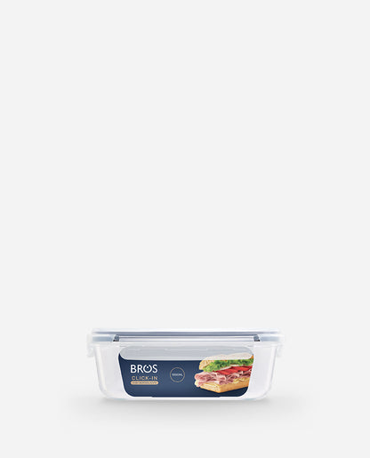 CONTAINER GLASS CLICK-IN-4 RECTANGULAR 1000ML