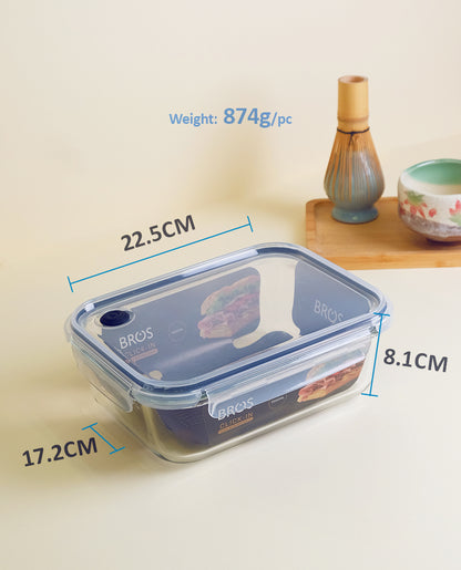 CONTAINER GLASS CLICK-IN-4 RECTANGULAR BUY 1500ML FREE 370ML