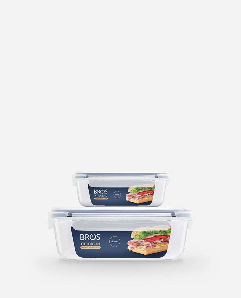 CONTAINER GLASS CLICK-IN-4 RECTANGULAR BUY 1500ML FREE 370ML