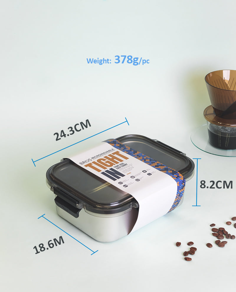 CONTAINER SUS304 TIGHT-IN RECTANGULAR 1800ML