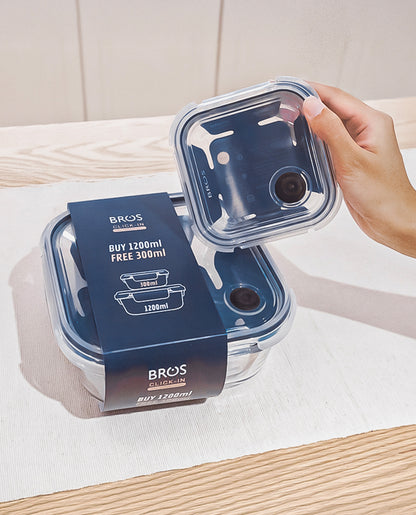 CONTAINER GLASS CLICK-IN-4 SQUARE BUY 1200ML FREE 300ML