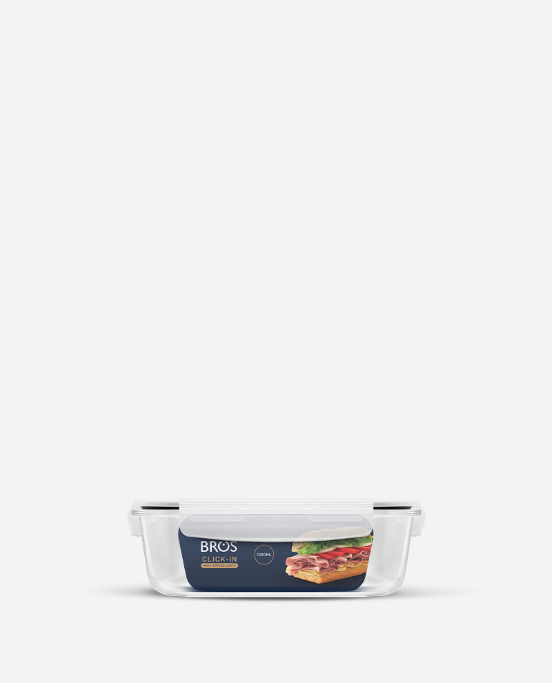 CONTAINER GLASS CLICK-IN-5 RECTANGULAR BUY 1000ML FREE 370ML