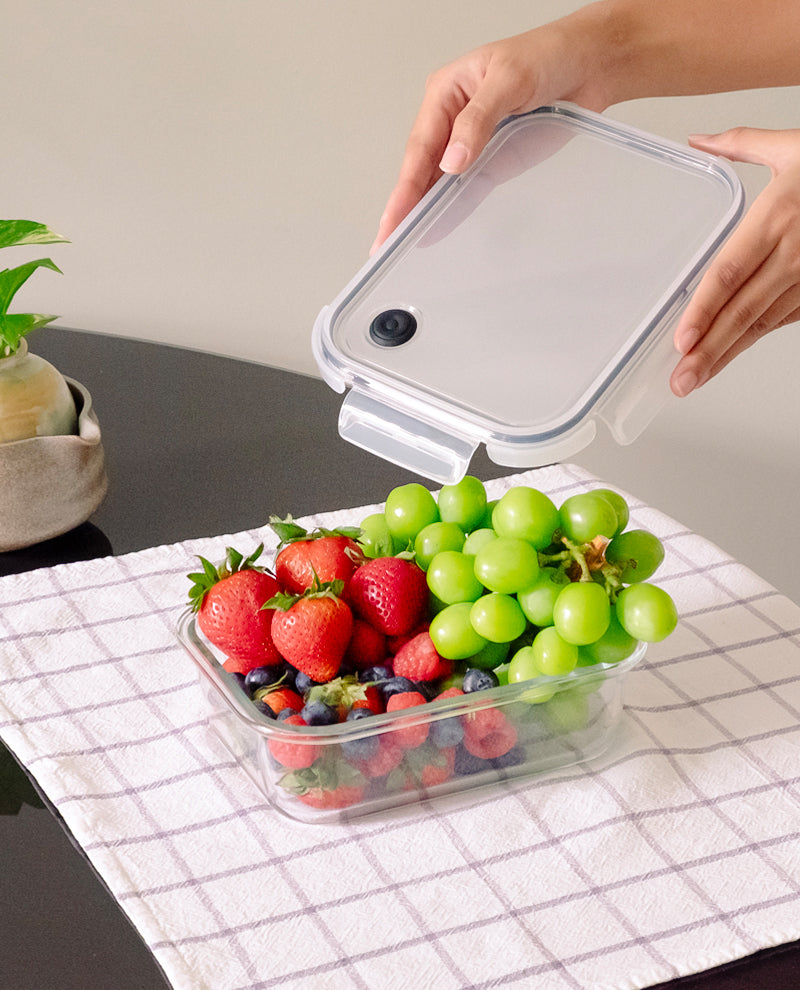 CONTAINER GLASS CLICK-IN-4 RECTANGULAR 1000ML