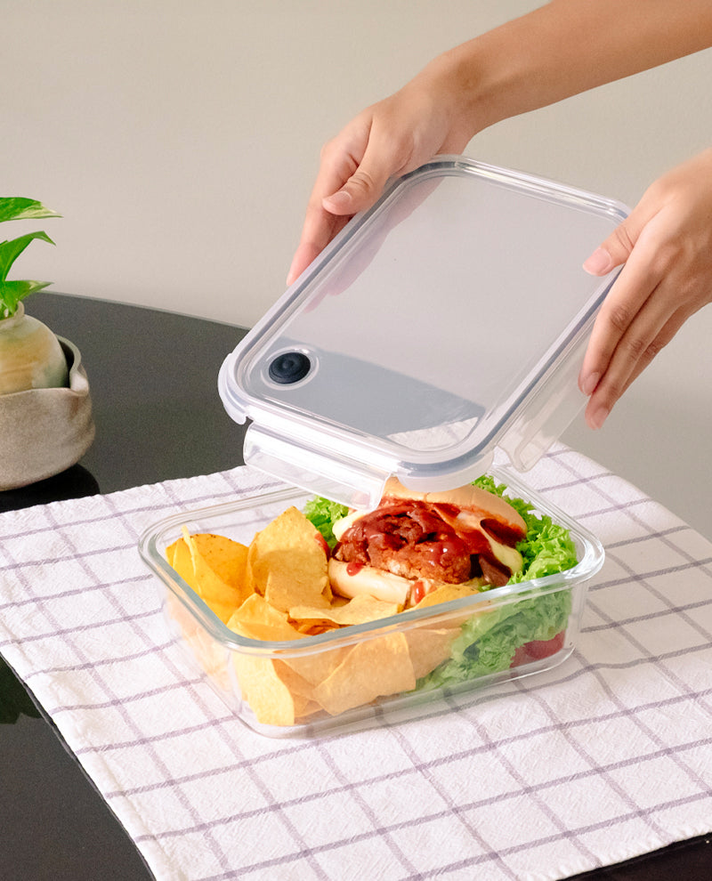 CONTAINER GLASS CLICK-IN-4 RECTANGULAR BUY 1500ML FREE 370ML