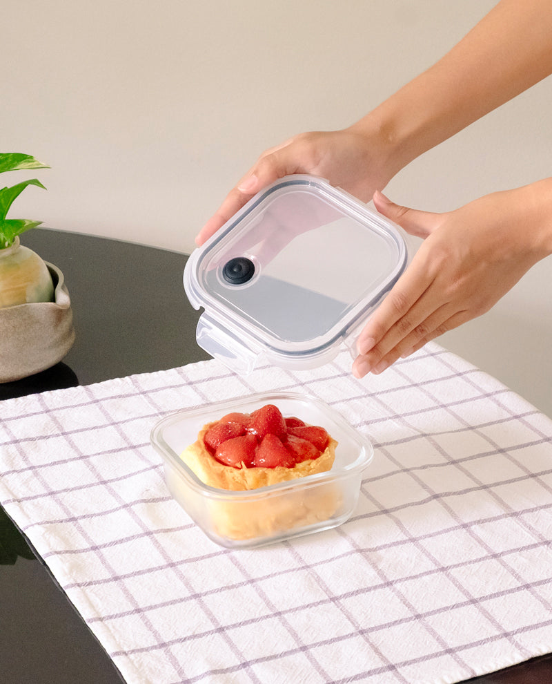 CONTAINER GLASS CLICK-IN-4 SQUARE 500ML